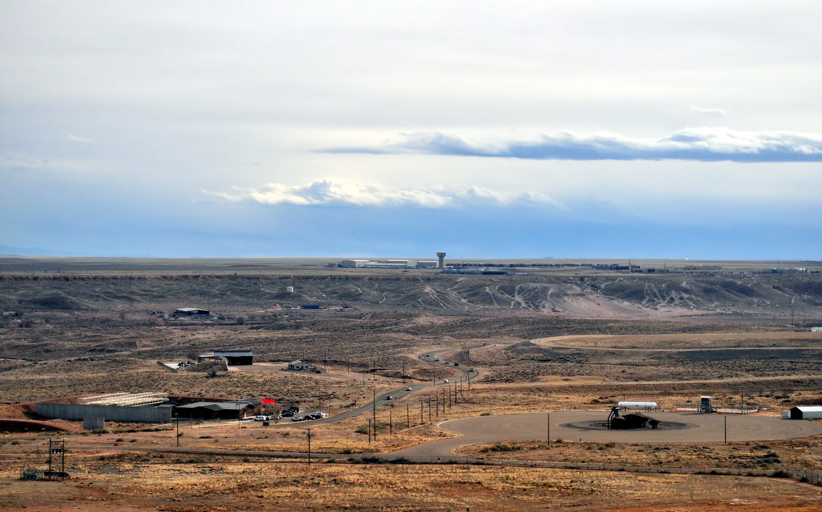 Aerial view of Kirtland Air Force Base from the south, near the Albuquerque airport runways